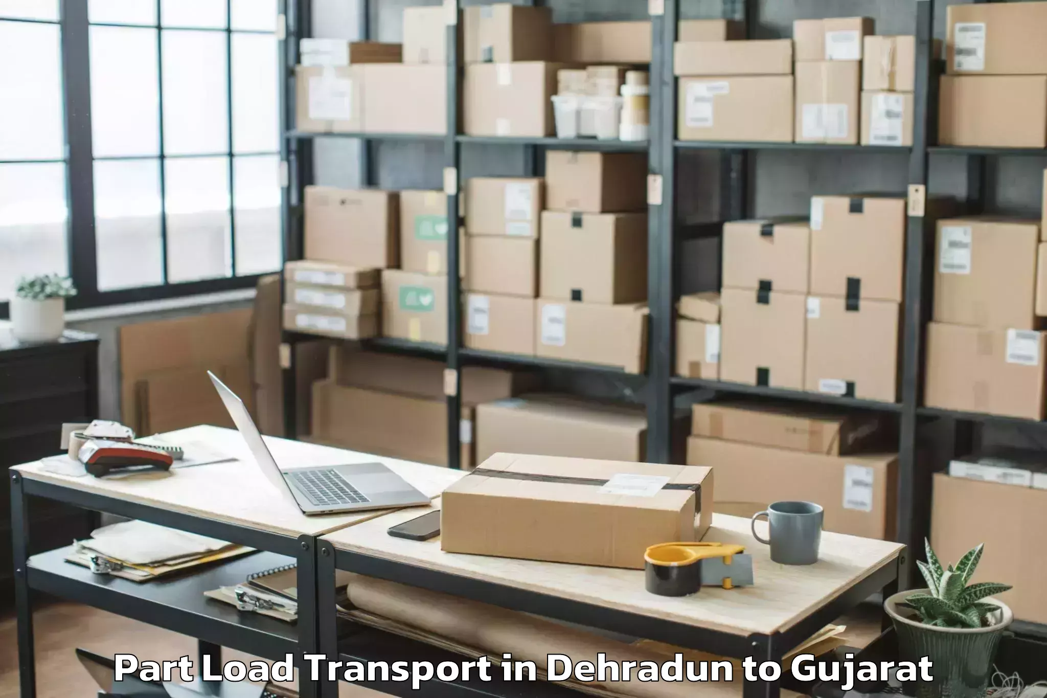 Affordable Dehradun to Koyali Part Load Transport